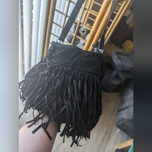 Shein Black Fringe Crossbody Bag